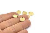 Brass Drop Charm, 12 Textured Raw Brass Drop Charms With 1 Hole, Stamping Blanks (12x0.70mm) M01852