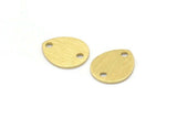 Brass Drop Charm, 12 Textured Raw Brass Drop Charms With 2 Holes, Stamping Blanks (12x0.70mm) M01853