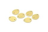 Brass Drop Charm, 12 Textured Raw Brass Drop Charms With 2 Holes, Stamping Blanks (12x0.70mm) M01853
