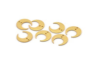 Altın Ay Takıları, 2 Delikli 12 Altın Kaplama Pirinç Hilal Ay Takısı, Bulgular (14x13,5x5x0,8 mm) BS 2367 Q1095