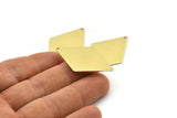 Brass Diamond Charm, 6 Raw Brass Diamond Charms With 1 Hole (40x26x0.80mm) M01665