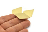 Brass Diamond Charm, 6 Raw Brass Diamond Charms With 2 Holes (40x26x0.80mm) M01667