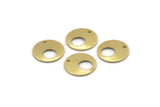 Brass Round Charm, 24 Raw Brass Round Charms With 1 Hole (13x0.80mm) M01645