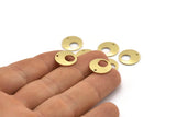 Brass Round Charm, 24 Raw Brass Round Charms With 1 Hole (13x0.80mm) M01645