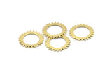 Brass Circle Charm, 2 Raw Brass Circle Charms, Brass Connectors, Findings, Connectors (20x0.80mm) M01613