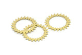 Brass Circle Charm, 2 Raw Brass Circle Charms, Brass Connectors, Findings, Connectors (34x0.80mm) M01617