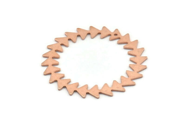 Copper Circle Charm, 2 Raw Copper Circle Charms With 1 Hole, Copper Connectors, Findings, Connectors (42x0.80mm) M01620