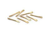 Gold Connector, 12 Gold Plated Brass Hammered Connectors With 2 Holes (22x3.50mm) E379