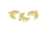 Brass Moon Charm, 24 Raw Brass Crescent Moon Phases Charms With 1 Loop (15x9x1mm) M01994