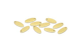 Brass Oval Charm, 100 Raw Brass, Brass Charm, Tiny Brass Oval Charms With 1 Hole (12x5x0.80mm) M02001