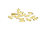 Brass Oval Charm, 100 Raw Brass, Brass Charm, Tiny Brass Oval Charms With 2 Holes (12x5x0.80mm) M02000