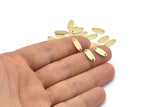 Brass Oval Charm, 100 Raw Brass, Brass Charm, Tiny Brass Oval Charms With 2 Holes (12x5x0.80mm) M02000
