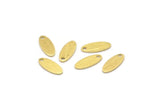 Brass Oval Charm, 100 Raw Brass, Textured Brass Charm, Tiny Brass Oval Charms With 1 Hole (12x5x0.80mm) M01877