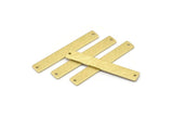 Brass Rectangle Bar, 12 Textured Raw Brass Stamping Blanks With 2 Holes, Necklace Bar (41x6x0.90mm) M01881