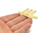 Brass Rectangle Bar, 12 Textured Raw Brass Stamping Blanks With 2 Holes, Necklace Bar (41x6x0.90mm) M01881