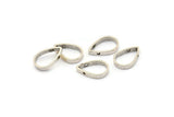 Silver Drop Charm, 12 Antique Silver Plated Brass Drop Charms With 2 Holes (16x11x2.5x1mm) BS 1849
