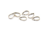Silver Drop Charm, 12 Antique Silver Plated Brass Drop Charms With 2 Holes (16x11x2.5x1mm) BS 1849