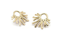 Stud Earring, 2 Gold Plated Brass, Gold Earrings, Gold Plated Stud Earrings (29x27mm) N1484