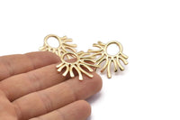 Stud Earring, 2 Gold Plated Brass, Gold Earrings, Gold Plated Stud Earrings (29x27mm) N1484