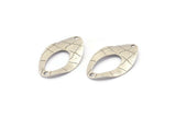 Silver Oval Connector, 12 Antique Silver Plated Brass Oval Connectors (23x14mm) Bs 1284
