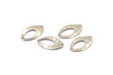 Silver Oval Connector, 12 Antique Silver Plated Brass Oval Connectors (23x14mm) Bs 1284