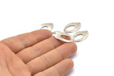 Silver Oval Connector, 12 Antique Silver Plated Brass Oval Connectors (23x14mm) Bs 1284