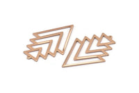 Rose Gold Triangle Charm, 2 Rose Gold Plated Brass Tree Charms With 1 Loop (49x33x1mm) M01234 Q0449