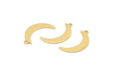 Gold Moon Charm, 8 Gold Plated Brass Crescent Moon Charms With 1 Loop (25x5x0.80mm) M01189