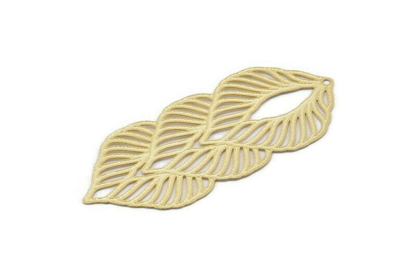 Gold Earring Charm, 2 Gold Plated Brass Ethnic Motif Earring Charms With 1 Hole, Pendants, Findings (61x26mm) E428