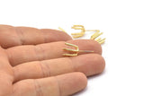 Gold Claw Earring, 4 Gold Plated Brass 6 Claw Stud Earrings (21mm) N1135