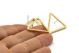 Brass Triangle Earring, 6 Raw Brass Triangle Stud Earrings (28x2mm) D0013 A2031