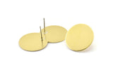 Brass Circle Earring, 4 Raw Brass Circle Stud Earrings (21x0.90mm) M966 A2016