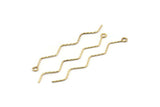 Gold Wire Charm, 10 Textured Gold Plated Wire Charms With 1 Loop (68x1mm) BS 2082