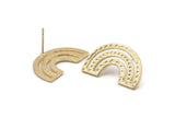 Earring Studs, 2 Gold Plated Brass - U Shape Earrings - Gold Earrings - Earrings (15x25x1mm) N1472
