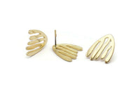 Earring Studs, 2 Gold Brass -  Stud Earrings - Gold Plated Earrings - Earrings (18x15x1.2mm) N1447