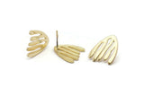 Earring Studs, 2 Gold Brass -  Stud Earrings - Gold Plated Earrings - Earrings (18x15x1.2mm) N1447