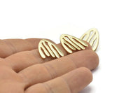 Earring Studs, 2 Gold Brass -  Stud Earrings - Gold Plated Earrings - Earrings (18x15x1.2mm) N1447