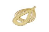 Gold Drop Charm, 4 Gold Plated Brass Drop Earring Charms With 1 Loop, Pendants (43x24xmm) D0634