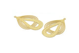 Gold Drop Charm, 4 Gold Plated Brass Drop Earring Charms With 1 Loop, Pendants (43x24xmm) D0634