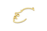 Gold Face Charm, 12 Gold Plated Brass Face Charms With 1 Loop, Pendants, Earrings, Findings (31x16x1mm) D0617