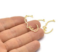 Gold Face Charm, 12 Gold Plated Brass Face Charms With 1 Loop, Pendants, Earrings, Findings (31x16x1mm) D0617