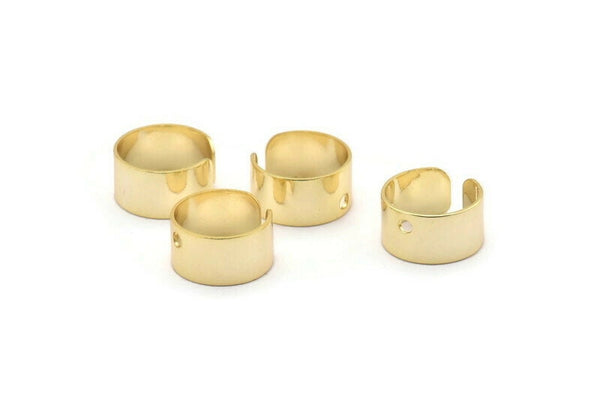 Gold Ear Cuff, 12 Gold Plated Brass Ear Cuffs With 1 Hole, Findings  (9mm) D0035 H0934