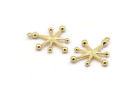 Gold Boom Charm, 2 Gold Plated Brass Boom Charms With 1 Loop (30x26x1mm) N1485
