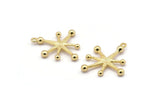 Gold Boom Charm, 2 Gold Plated Brass Boom Charms With 1 Loop (30x26x1mm) N1485