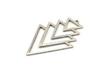 Silver Triangle Charm, 2 Antique Silver Plated Brass Tree Charms With 1 Loop (49x33x1mm) M01234 H1252