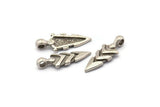 Silver Knife Charm, 2 Antique Silver Plated Brass Knife Pendants With 1 Loop, Charms (31.5x11.5x6mm) BS 1986