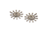 Silver Molecule Charm, 2 Antique Silver Plated Brass Molecule Charms With 1 Loop, Pendants (30x27mm) N1481
