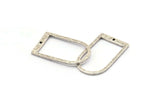 D Shape Rings, 4 Antique Silver Plated Brass Hammered D Shape Connectors With 1 Hole, Rings (29x17x1.3mm) BS 1875