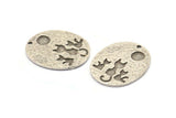 Silver Oval Pendant, 2 Antique Silver Plated Brass Oval Cat Textured Pendants With 1 Hole, Earrings, Blanks (28x23x1.1mm) BS 1915