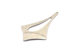 Silver Diamond Charm, 4 Antique Silver Plated Brass Diamond Charms With 1 Hole (55x32mm) Bs 1321